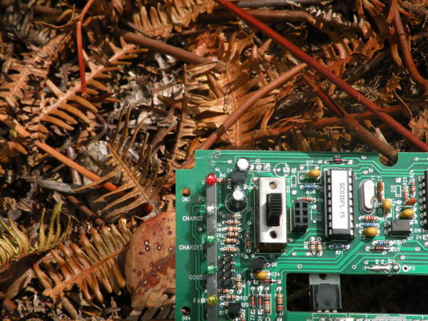 corrosion on the upper left of the circuit board